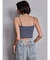 ハイウエストBACK LACE UPストレートデニムパンツ