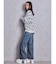 ハイウエストBACK LACE UPストレートデニムパンツ