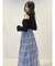 アシメヘムラッフルフレアスカート