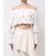 【memorif.】フラワークロップドオフショルブラウス