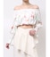 【memorif.】フラワークロップドオフショルブラウス