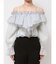 オフショルラッフルブラウス