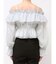 オフショルラッフルブラウス