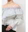 オフショルラッフルブラウス