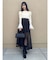 サテンパイピングシアーアシメティアードチュールスカート