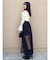 サテンパイピングシアーアシメティアードチュールスカート