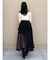 サテンパイピングシアーアシメティアードチュールスカート