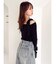 【WEB限定】ショルダーリボンニットトップス
