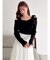 【WEB限定】ショルダーリボンニットトップス