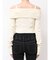 FRONT BUTTON OFF SHOULDER KNIT