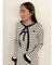 【FILA別注】ドライタッチバイカラーフリルデザインノースリーブニットワンピース