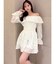 オフショルシフォンミニワンピース