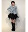 アシメヘムデニムミニスカート