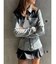 【TINY】フェイクレザードッキングデニムZIPショートジャケット