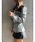 【TINY】フェイクレザードッキングデニムZIPショートジャケット