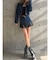 【TINY】フェイクレザードッキングデニムZIPショートジャケット