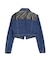【TINY】フェイクレザードッキングデニムZIPショートジャケット