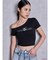 GYDA/Disney/ラメプリントワンショルダーTシャツ