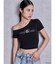 GYDA/Disney/ラメプリントワンショルダーTシャツ