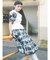 ribbonレースカラーシャツワンピース