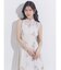 花柄バックレースアップワンピース