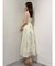 花柄バックレースアップワンピース