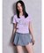 ハイウエストレイヤードプリーツスカートライクデニムショートパンツ