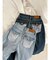レースドッキングフレアデニムパンツ