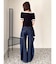 ハイウエスト2wayワイドデニムパンツ