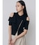 ショルダーカットZIPハーフニット