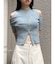 ショルダーカットZIPハーフニット