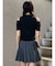 ショルダーカットZIPハーフニット