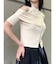 ショルダーカットZIPハーフニット