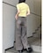 ショルダーカットZIPハーフニット