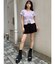 レースレイヤードVネックハーフニット