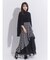 異素材使いラッフルティアードスカート