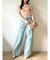 レイヤードワイドデニムパンツ
