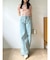 レイヤードワイドデニムパンツ