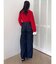 レイヤードワイドデニムパンツ