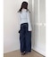 レイヤードワイドデニムパンツ