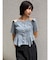 シアーデニムライクハーフスリーブシャツ