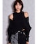 アームギャザーレイヤードニットトップス
