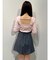 サイドドレーププリーツミニスカート