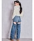 ハイウエストBACK OPEN BARREL LEGデニムパンツ