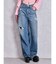 ハイウエストBACK OPEN BARREL LEGデニムパンツ