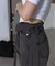【RAY CASSIN】ウエスト折り返しワイドデニムパンツ