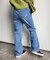 後ろ刺繍カットオフデニムパンツ