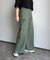 膝ステッチ切替フレアツイルパンツ