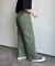 膝ステッチ切替フレアツイルパンツ