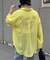 袖ボタンスリットシアーシャツ